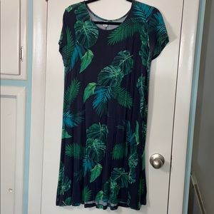 Old Navy Leafy Floral Swing Dress- L